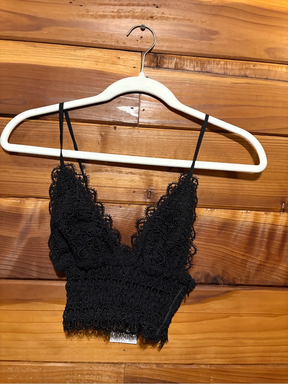 Ibizia Black Lace Cropped Cami Top - Women